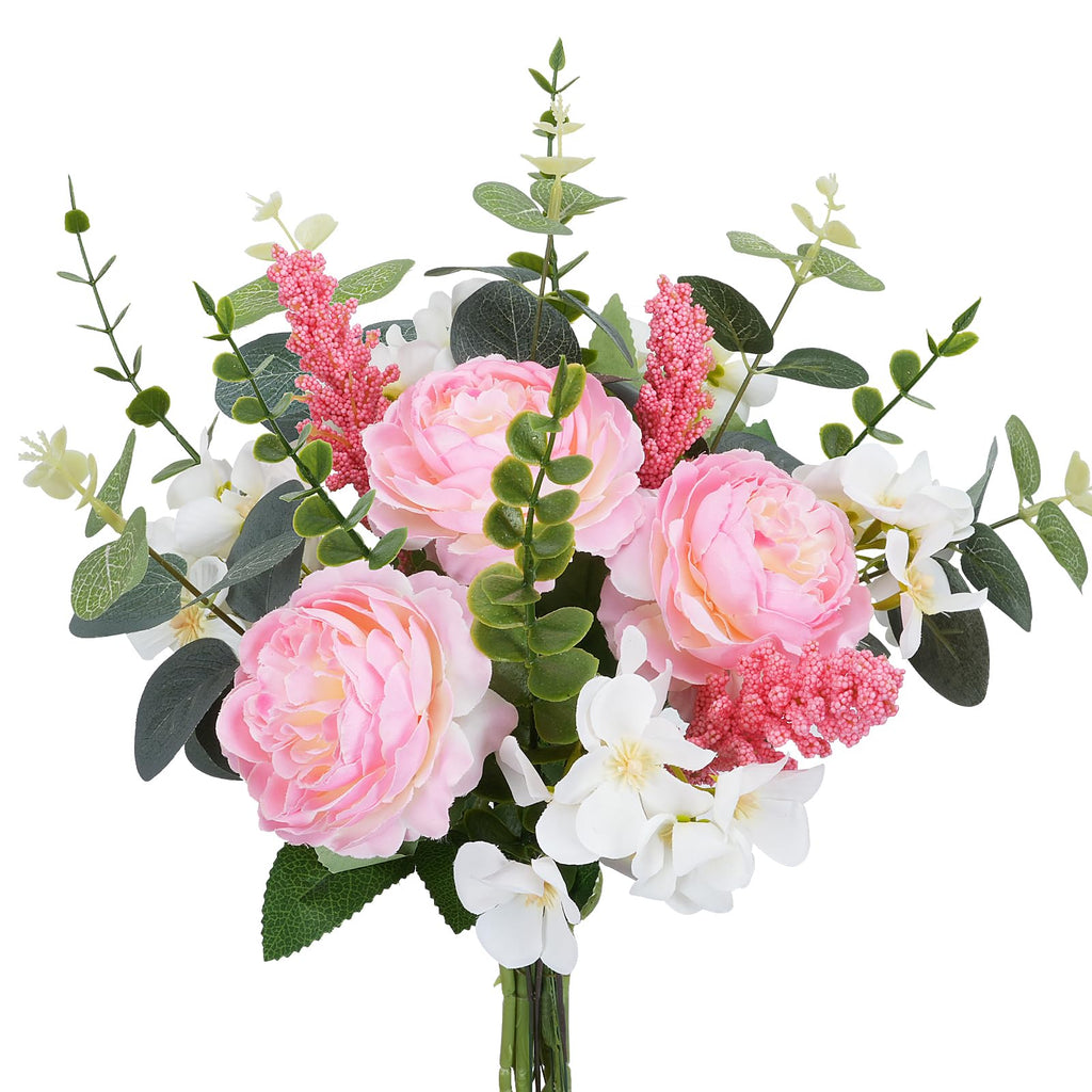 Artificial Silk Flowers Artificial Flowers Bouquets Pink Florals Arrangements Faux Peony Faux Flower Stems for Spring Wedding Bride Home Table Centerpiece Farmhouse Decorations (16PCS)