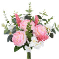 Artificial Silk Flowers Artificial Flowers Bouquets Pink Florals Arrangements Faux Peony Faux Flower Stems for Spring Wedding Bride Home Table Centerpiece Farmhouse Decorations (16PCS)